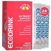 Eco Drink Fruit Punch stick-pack, convenient single-serve packet for hydration.