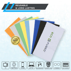 Eco-Fused smartphone-cleaning cloth removes fingerprints from screens.