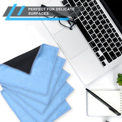 Eco-Fused paño ante dos caras para limpieza delicada de lentes.