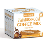 ECO-TASTE Mushroom Coffee Mix: box and cup for a focus-enhanced morning ritual