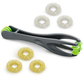 EcoEarth Finger Massage Roller dual-sided in hand for targeted deep tissue relief.