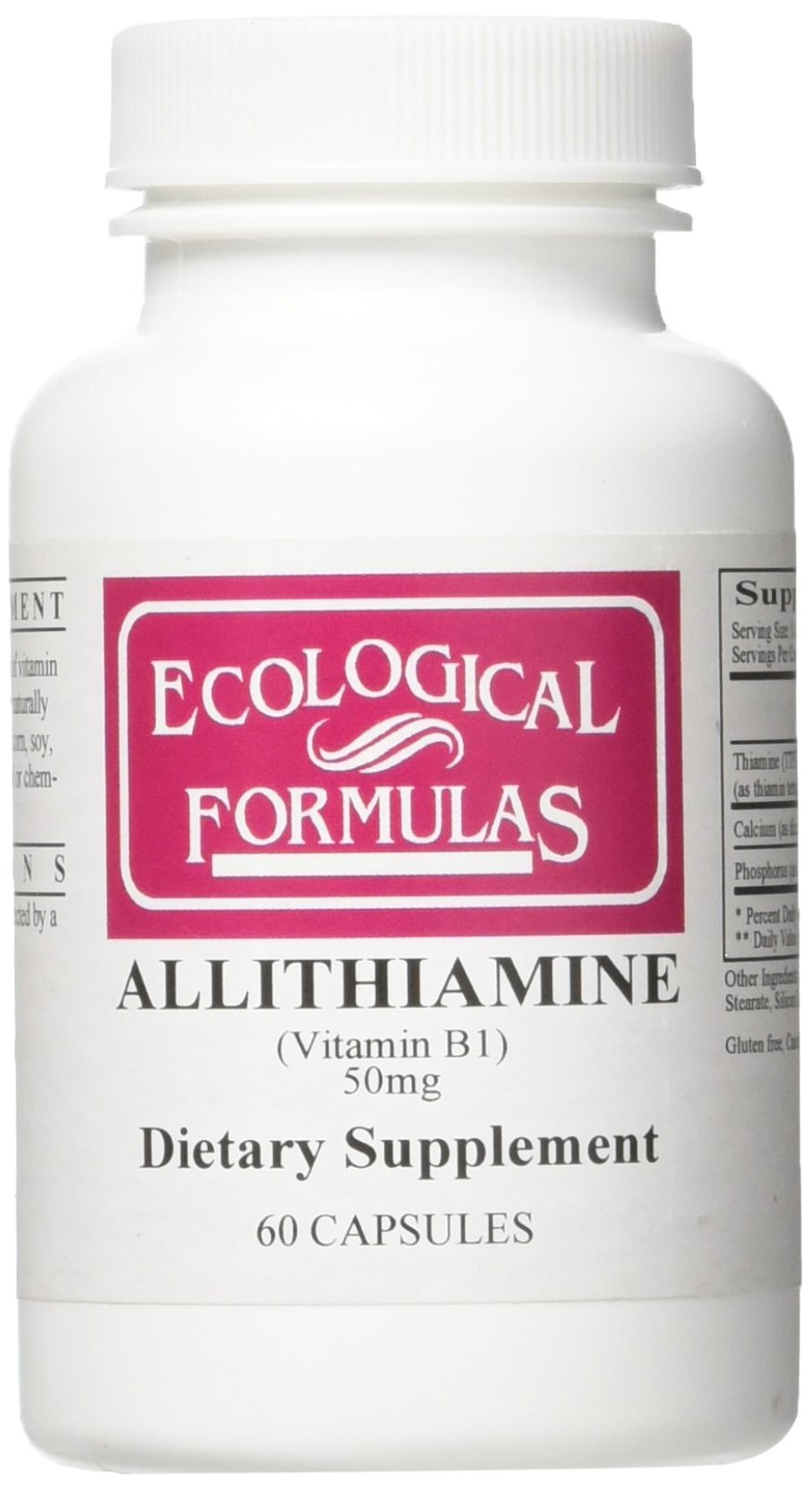 Ecological Formulas Allithiamine bottle pour supports energy metabolism.