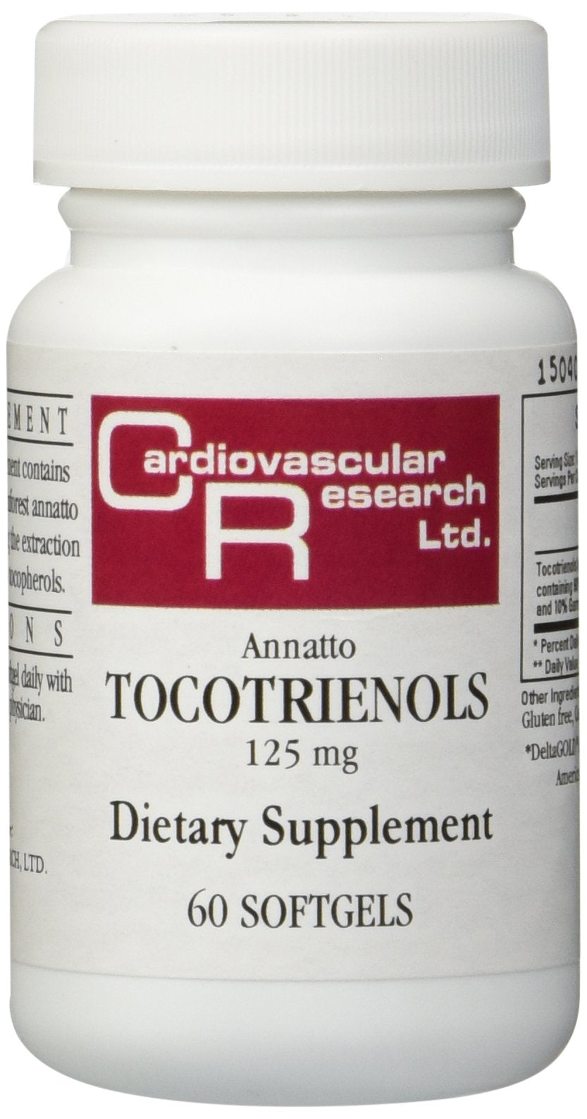 Ecological Formulas Annatto Tocotrienols bottle showing 60 soft gels