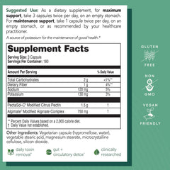 EcoNugenics PectaClear ingredients: kelp alginates and PectaSol contribute to potential toxin management.