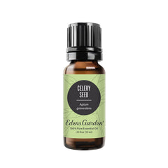 Edens Garden Celery Seed oil bottle pour highlights purity for diffuser use