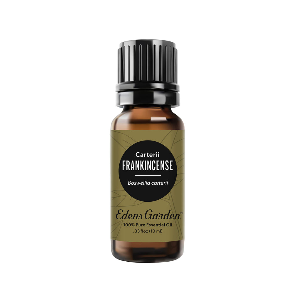 Edens Garden Frankincense Carterii bottle, pure essential oil for meditation and emotional balance.