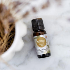 Edens Garden Magnolia oil diffuser scene demonstrates mood-boosting aroma in a living space.