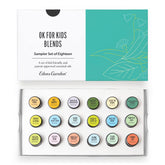 Edens Garden OK For Kids sampler bottle close-up showing 18 blends for gentle family use