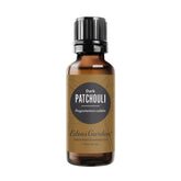Edens Garden Patchouli oil bottle for soothing aromatherapy at home.