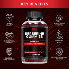 Effective Nutra Berberine Gummies closeup of berries highlights flavorful, sugar-free support for steady daytime energy.