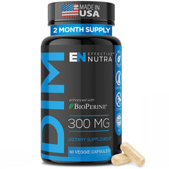 Effective Nutra DIM 300mg bottle highlighting potency for hormone support