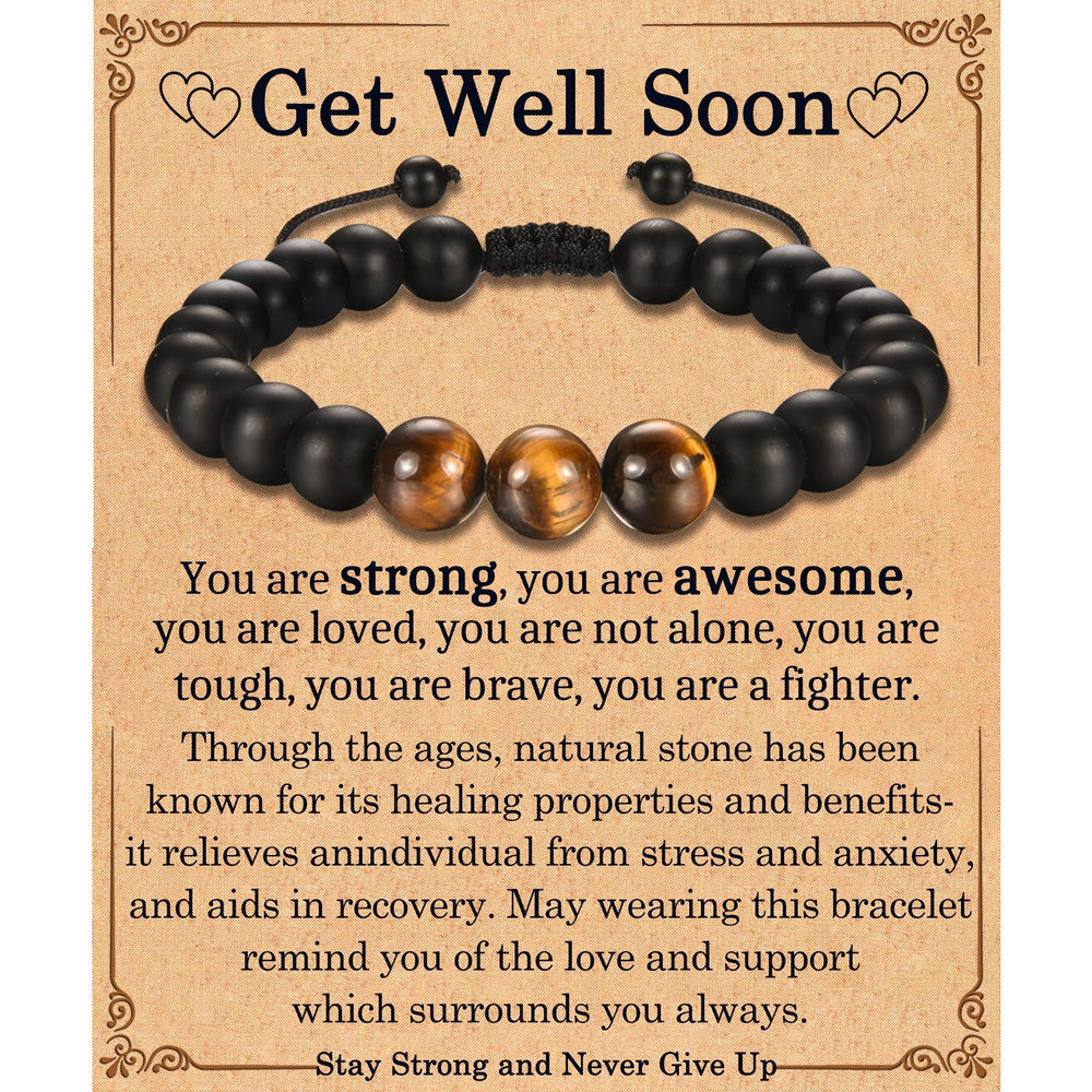 EFVISD Get Well Soon bracelet in gift packaging, a thoughtful encouragement gift.