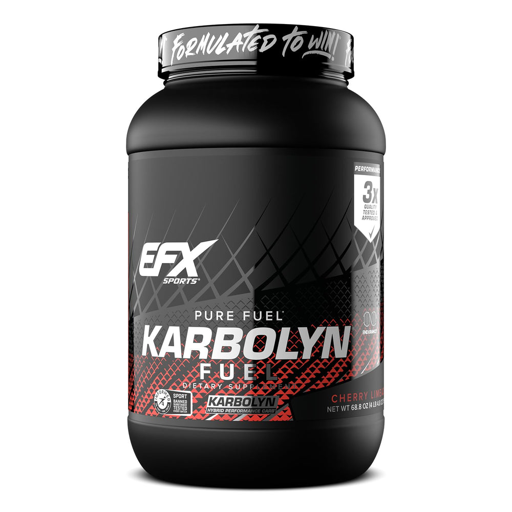 EFX Karbolyn Fuel bottle with label showing fast-energy blend