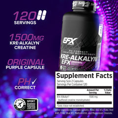 Label close-up highlighting pH-buffered creatine and serving size.