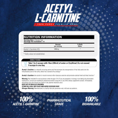 Scoop of EHP Labs Acetyl L Carnitine powder added to water for mixing.