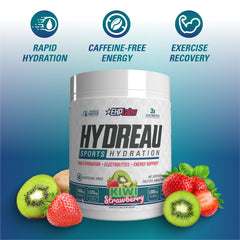 Hydreau kiwi strawberry glass showcases tasty hydration during workouts