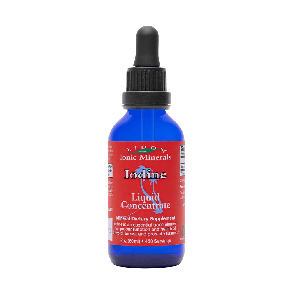 Eidon Ionic Minerals Potassium Iodide drops bottle for convenient daily supplementation.