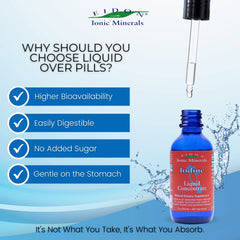 Label close-up on Eidon potassium iodide drops highlighting purity and US-made quality.