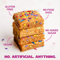 ELAVI Birthday Cake Blondie microwave ready serving, quick indulgent post-workout treat