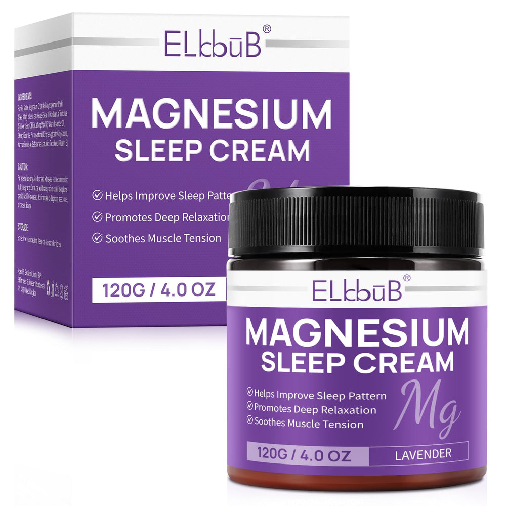 ELBBUB magnesium cream sleep bottle application for quick absorption before bedtime.