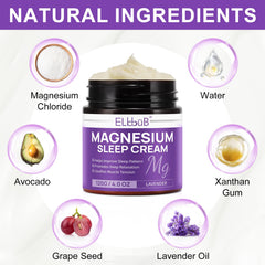 ELBBUB magnesium cream sleep lavender flower hint for calming routine.