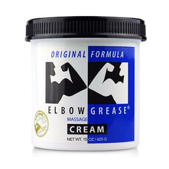 Elbow Grease Original Massage Cream unscented 15oz packshot for smooth glide and skin comfort.