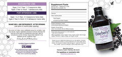 Elderberry Queen bottle label close-up highlighting organic certification.