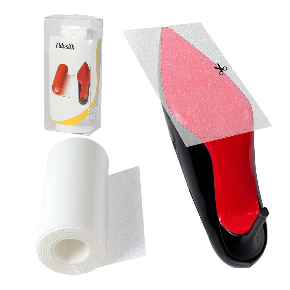 Eldosilk clear sole protector roll provides invisible protection for luxury heels