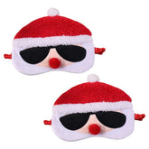 EleCharm Santa design sleep mask front view for festive, comfortable sleep during holidays.