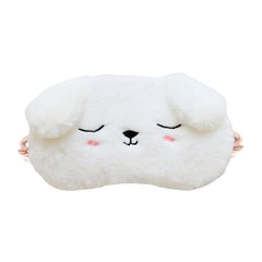 EleCharm white dog sleeping mask front view for peaceful rest