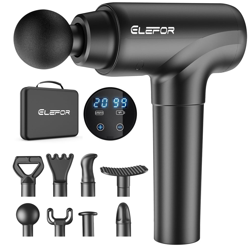 Elefor massage gun ball head for broad muscle relief.