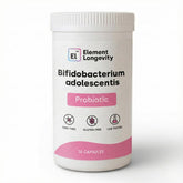 Element Longevity bottle showing human-native probiotic for digestive support.