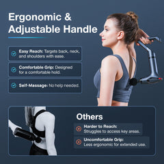 ELEVANZA massage gun with belt attachment for targeted relief