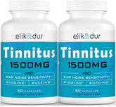 Elikadur 1500mg tinnitus capsules bottle shows strong ear health support for daily use.