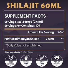 Elikadur Shilajit Drops pour showing precise dropper for everyday use.