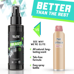 Feet feel refreshed after applying Elite Sportz deodorizer on footwear