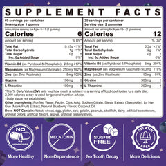 ELLAMENTZ magnesium gummies for kids close-up of blueberry gummies supporting a sleep-friendly routine.