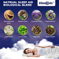ELLAMENTZ packaging showcases vegan, sugar-free sleep support with natural ingredients