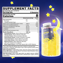 ELLAMENTZ melatonin-free sleep gummies pour with blueberry flavor for a soothing nightly ritual