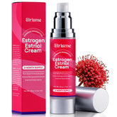 Elrisme Estriol Cream bottle with label, offering daily menopause support