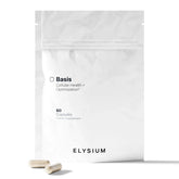 ELYSIUM Basis NAD+ bottle highlighting a convenient daily energy support.