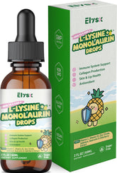 Elysx L-Lysine Monolaurin liquid drops in bottle support immune health.