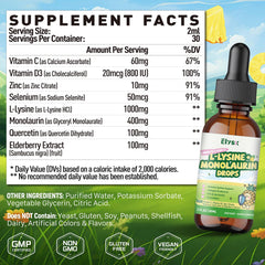 Elysx L-Lysine Monolaurin drops with pineapple flavor for easy daily dosing.
