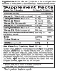 Emerald Labs B-Healthy bottle label details methylated folic acid benefits.