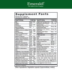 Emerald Labs Complete Premium Multi capsules closeup, veggie capsules for daily nutrition
