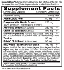 EMERALD LABS Liver Health bottle back with ingredient list