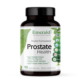 Emerald Labs Prostate Health bottle cap close-up with easy-to-swallow vegan capsules.
