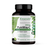 EMERALD LABS PureWay-C bottle close-up highlights fast absorption for daily use.