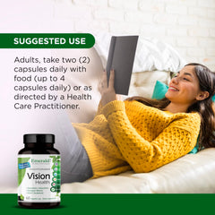 Emerald Labs Vision Health vegetable capsules shown for vegan daily use