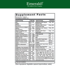 Emerald Labs Women's 1-Daily Multi bottle side highlights easy daily use.